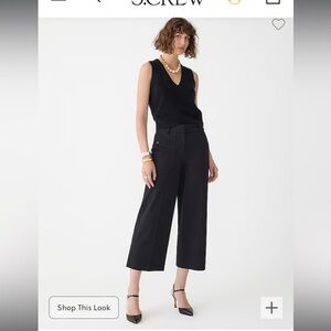 J. Crew - Sydney wide-leg pant in bi-stretch cotton blend. Size 8. VGUC